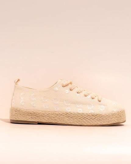 Tenis Beige cordon macramé