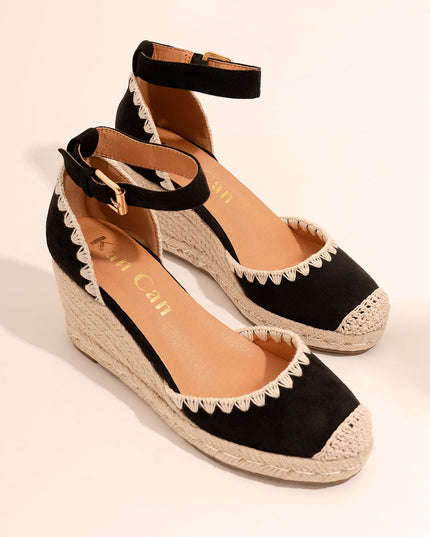 Alpargata negra en yute