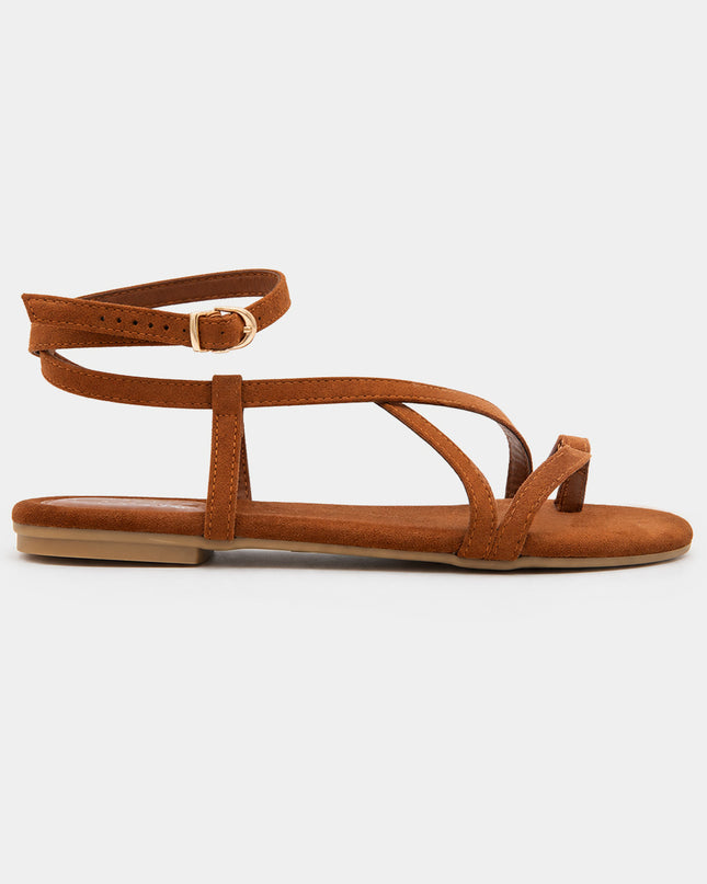 Sandalias Planas Camel Tiras Cruzadas — KanCan, imagen 3 de 3