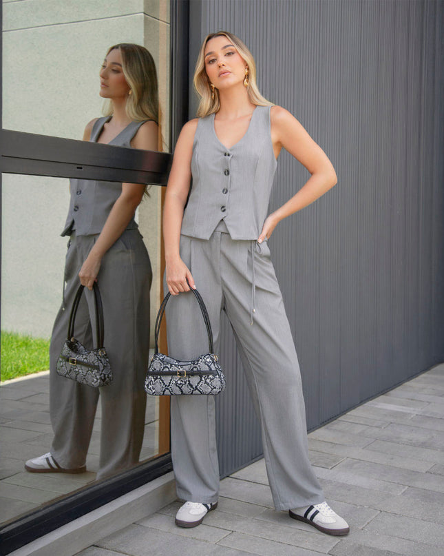 Bolso de hombro snake print