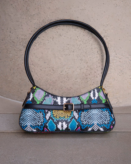 Bolso baguette estampado multicolor