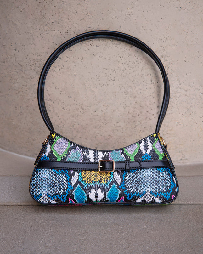 Bolso baguette estampado multicolor
