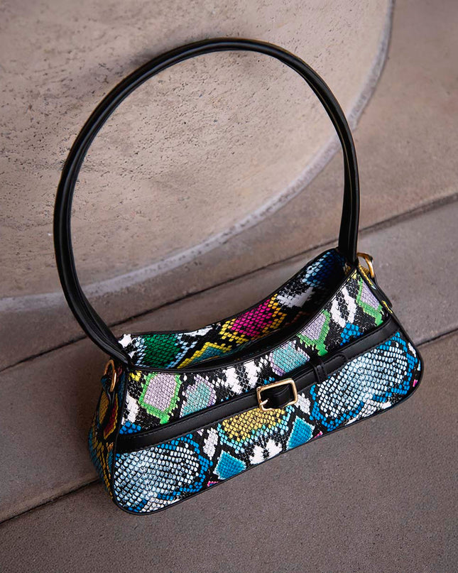 Bolso baguette estampado multicolor