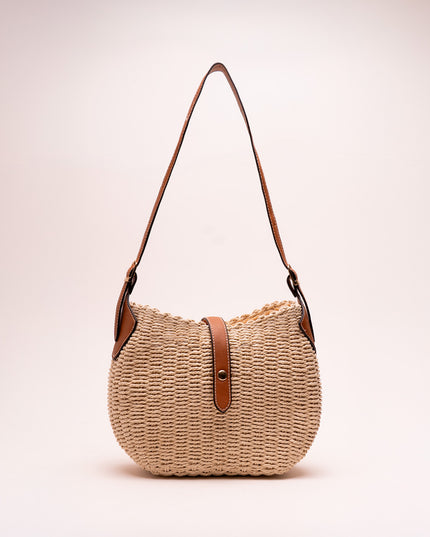 Bolso Hombro tejido beige