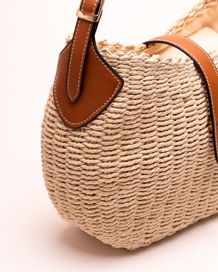 Bolso Hombro tejido beige