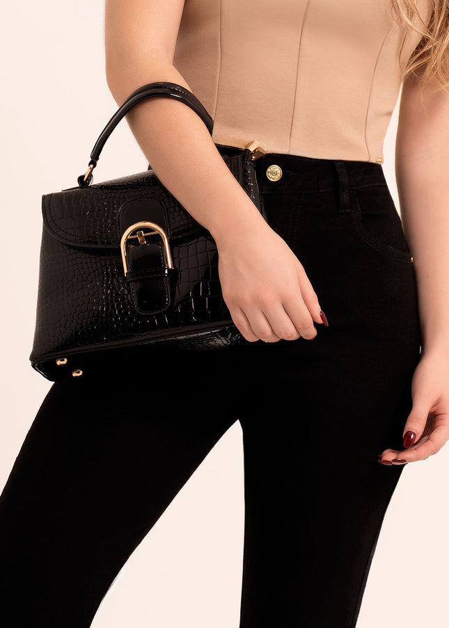 Bolso estructurado efecto charol