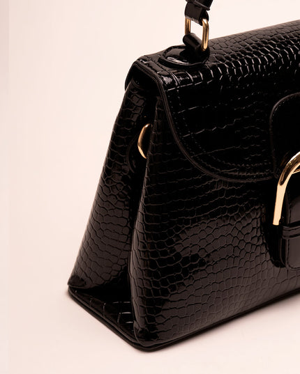 Bolso estructurado efecto charol