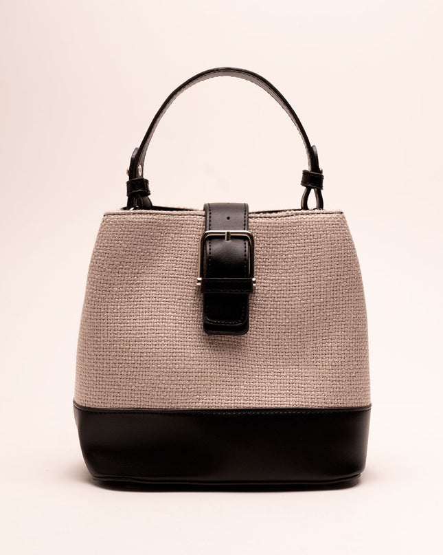 Bolso tipo bucket bicolor