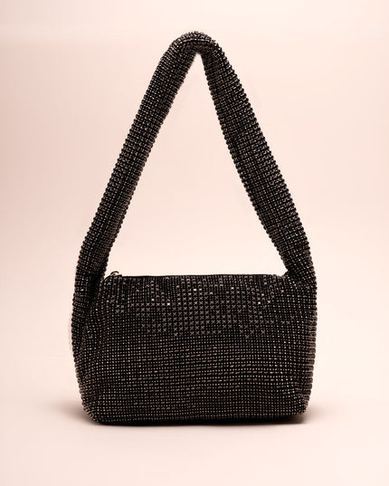 Bolso tipo baguette con cristales