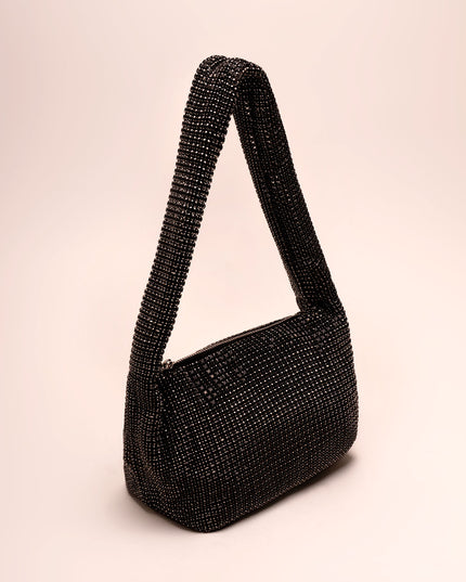 Bolso tipo baguette con cristales