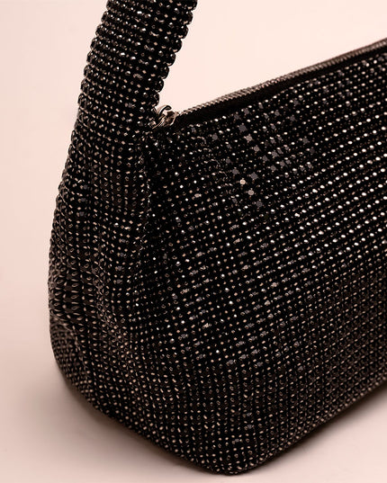 Bolso tipo baguette con cristales