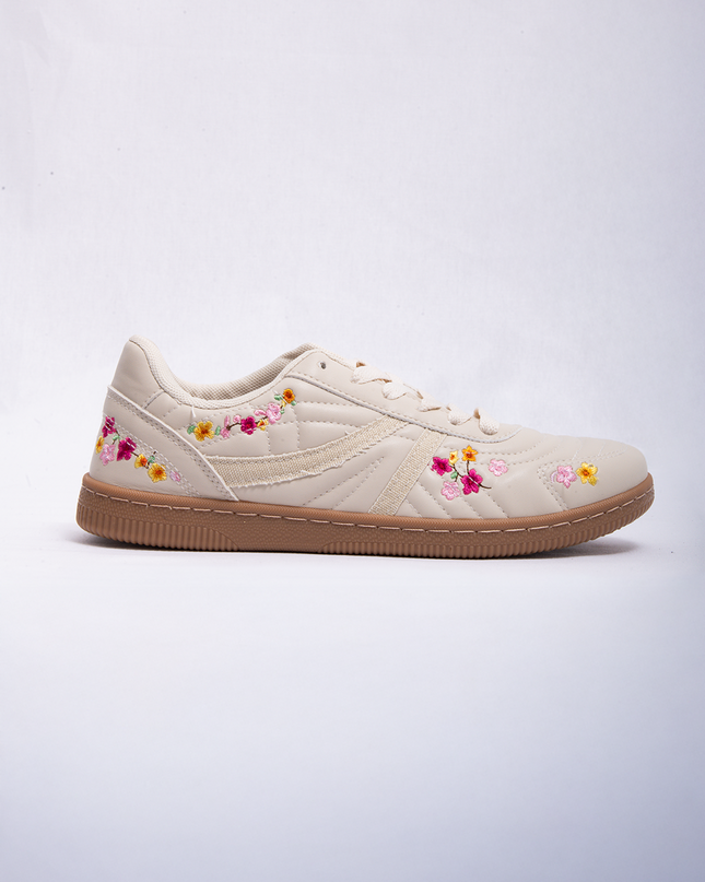 Zapatilla Beige bordado