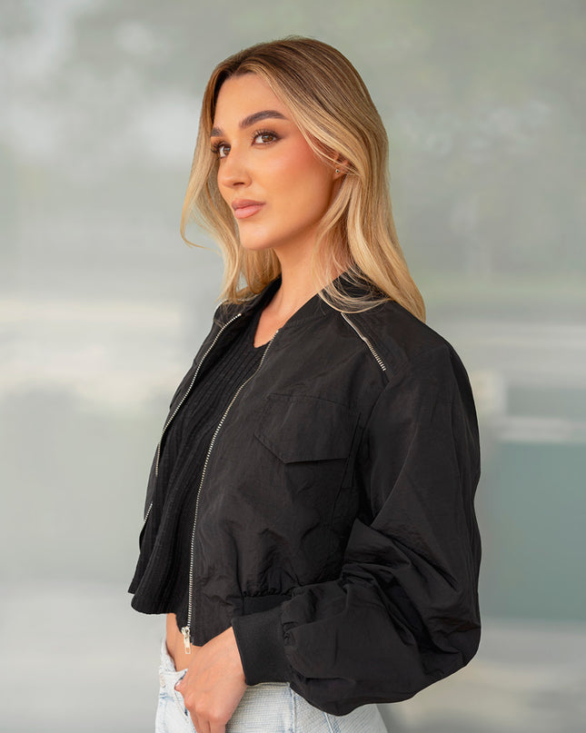 Chaqueta bomber negra