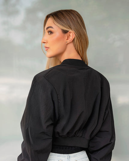 Chaqueta bomber negra