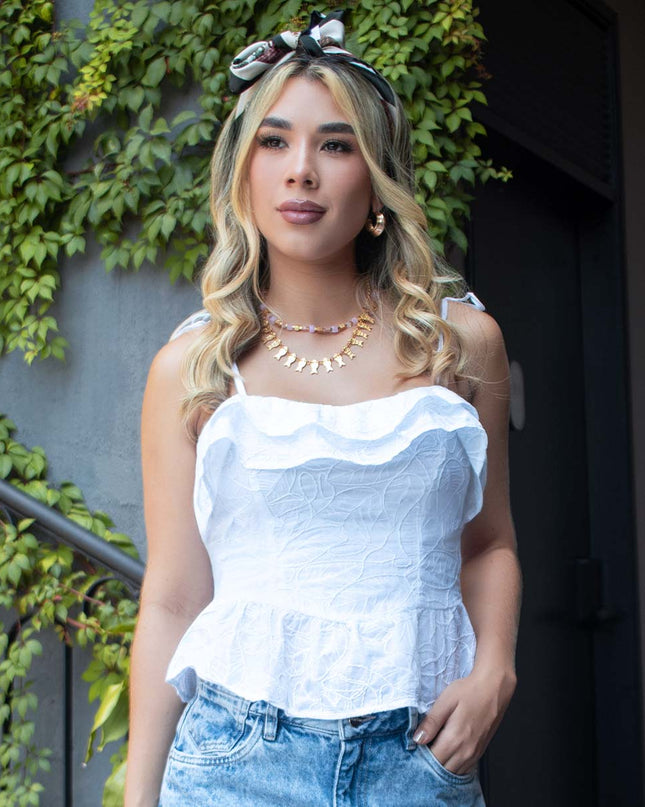Blusa blanca peplum