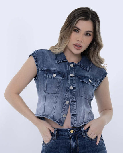 Camisa Denim manga sisa