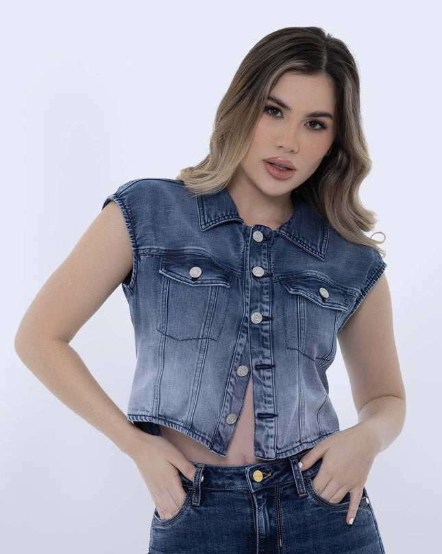Camisa Denim manga sisa