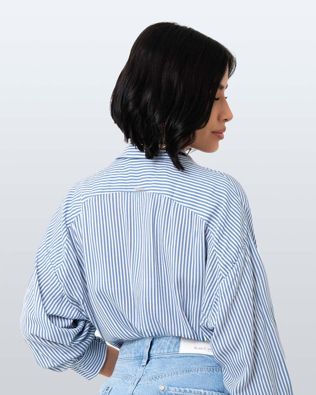 Camisa Oversize rayas azul