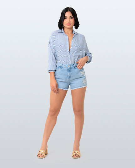 Camisa Oversize rayas azul