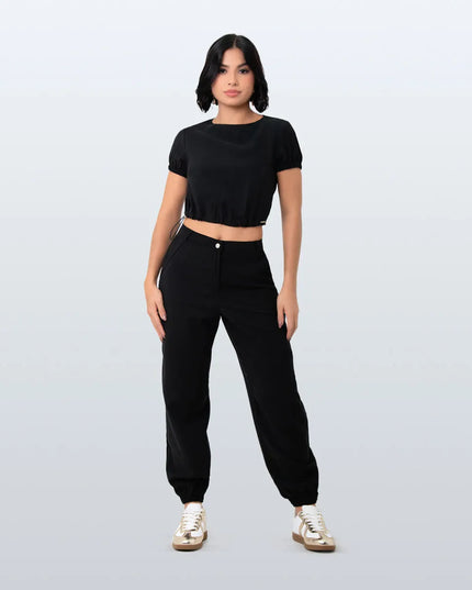 Blusa crop negra