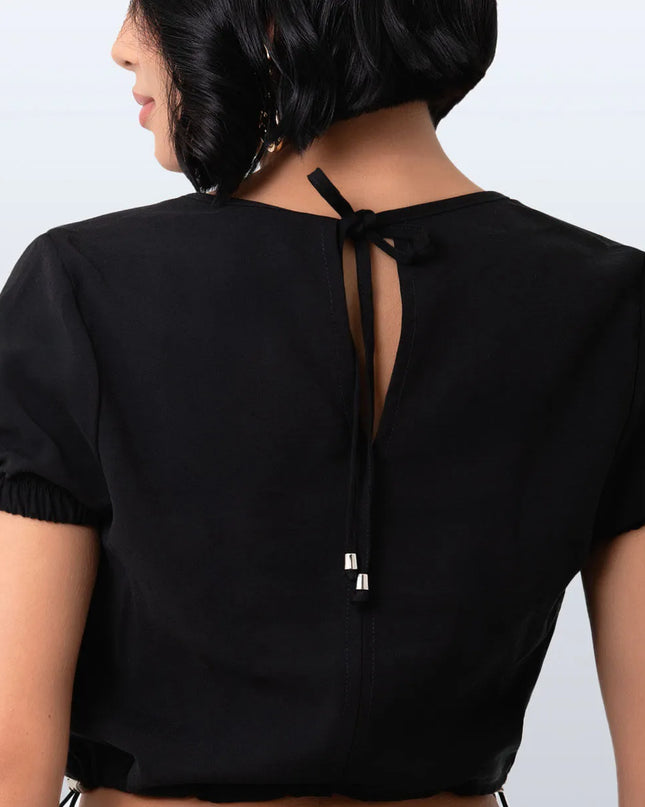 Blusa crop negra