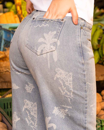 Jean Straight estampado