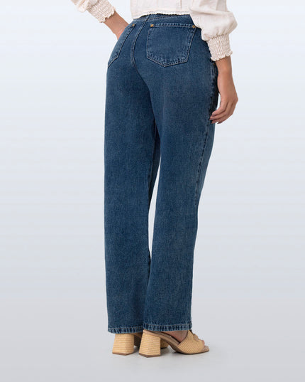 Jean Straight oscuro botonadura frontal