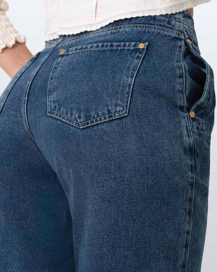 Jean Straight oscuro botonadura frontal