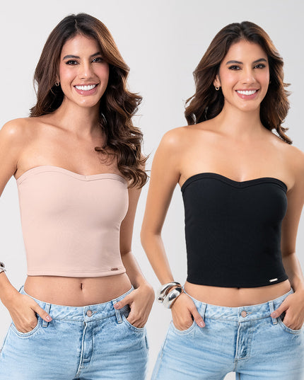 Pack Croptop Strapless