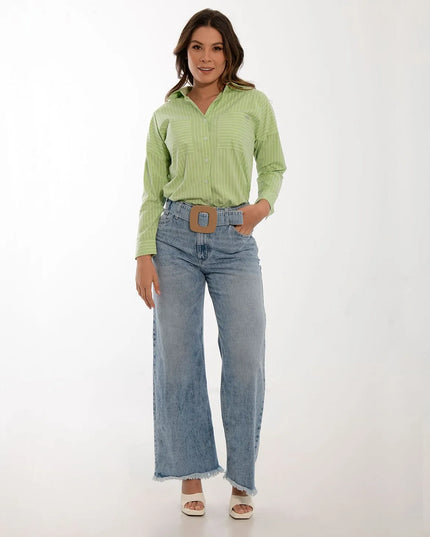 Camisa verde con rayas
