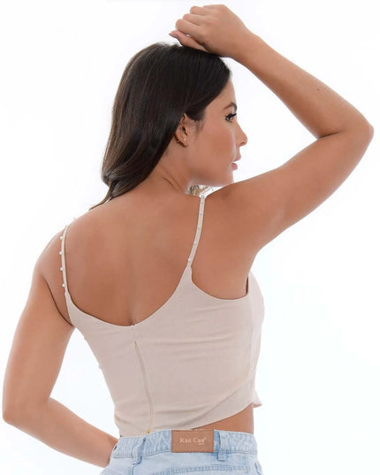 Blusa beige de tiras