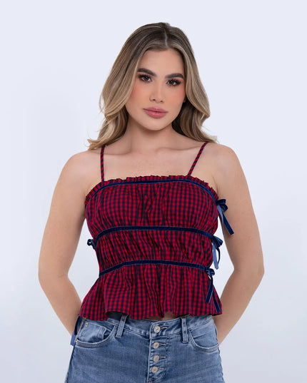 Blusa de tiras rojo