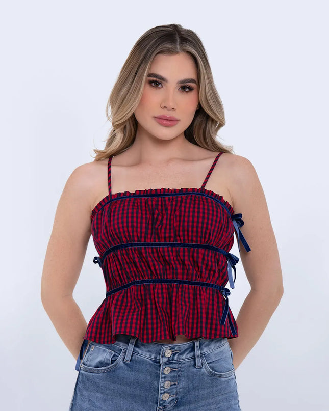 Blusa de tiras rojo