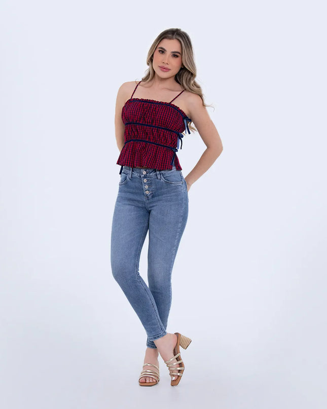 Blusa de tiras rojo