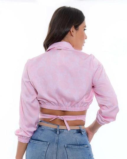 Blusa Cruzada manga larga en seda