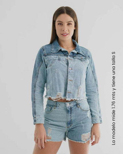 Chaqueta indigo medio