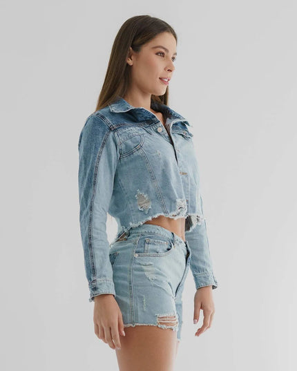 Chaqueta indigo medio