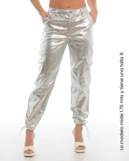 Pantalon cargo Metalizado