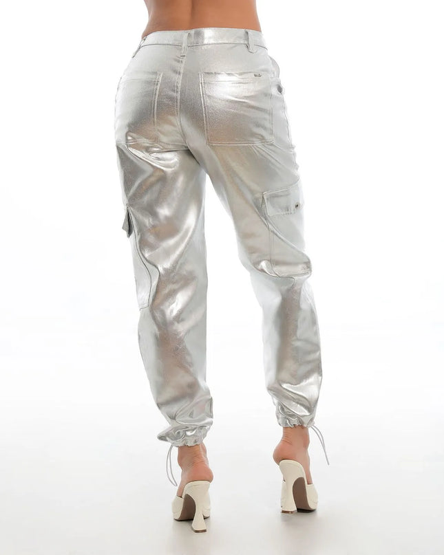 Pantalon cargo Metalizado